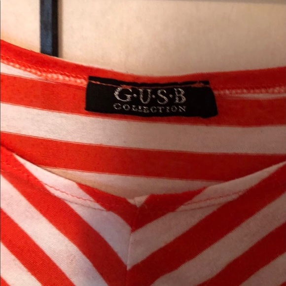 Guess brand sliming style diagonal lines summer top. - Picture 2 of 4